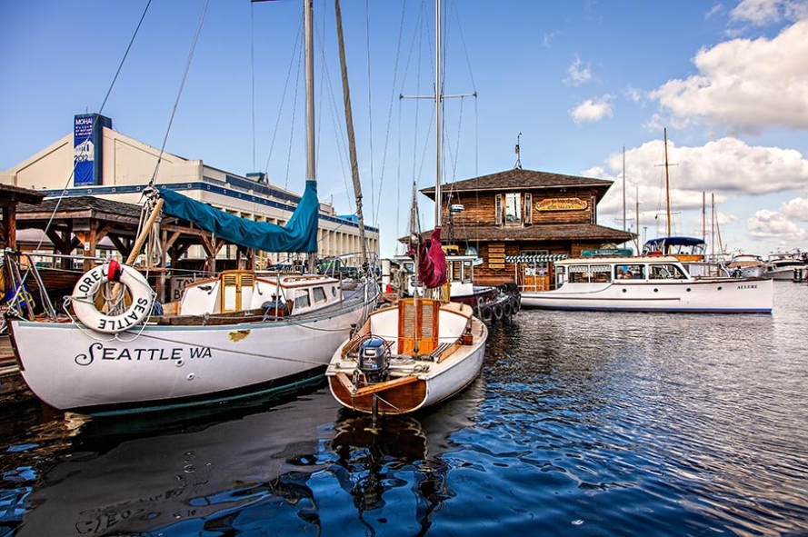 Center for wooden boats on lake union in Seattle
