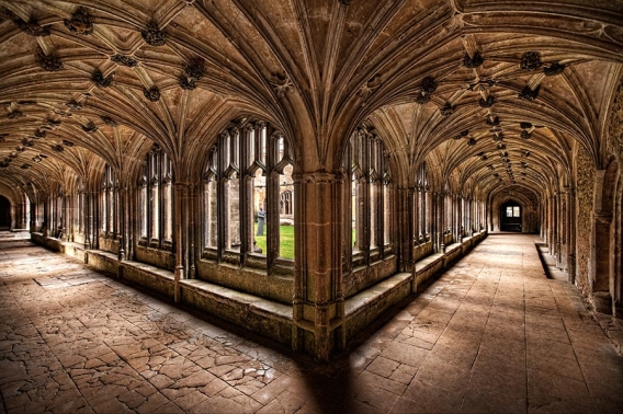 cloisters at lacock abbey in wiltshire uk