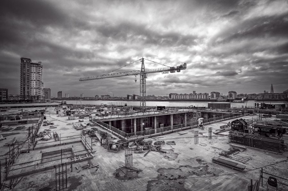 Canary Wharf construction site in London