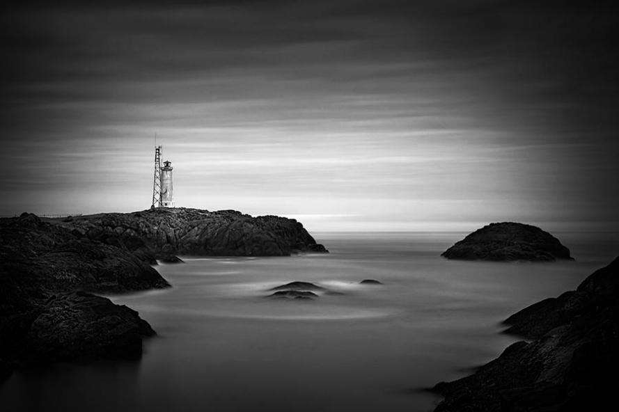 Stokksnes lighthouse in Iceland long exposure photograph